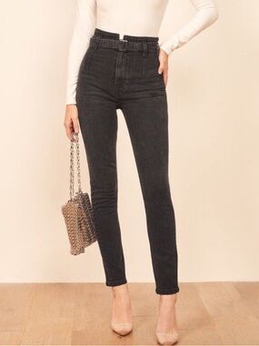 Reformation High-Rise Black Skinny Kayo Jeans